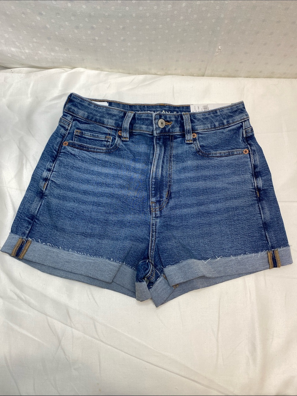 NWT American Eagle Mom Jean Shorts Size 4 Stretch Super High Rise